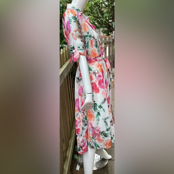 Calvin Klein crepe floral dress with built in slip size 4 - Picture 11 of 16